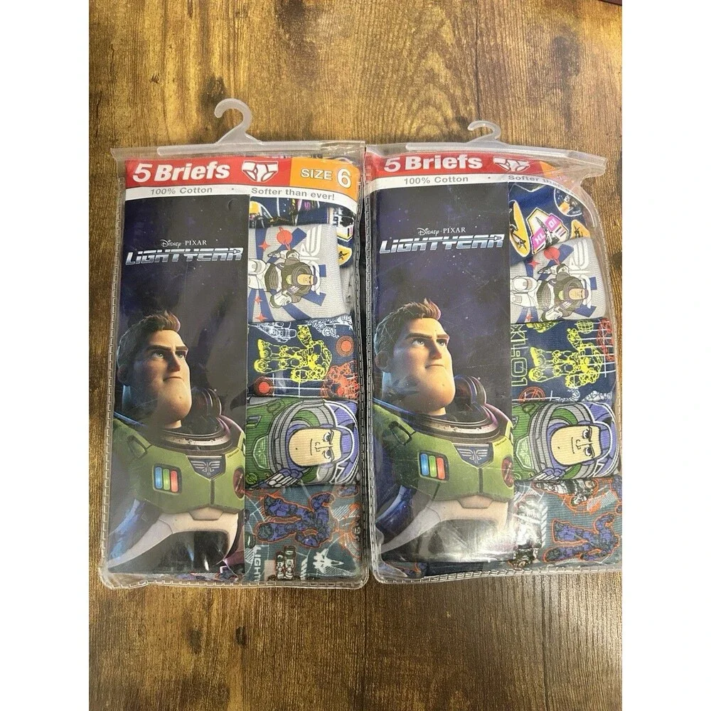 Disney Pixar Lightyear Boys Briefs (Size 6) - Set of 2 Packs 100% Cotton NWT